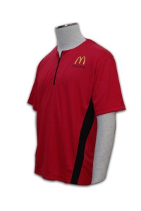 P162 polo衫團體制服訂造 香港 半胸拉鏈 polo衫團體制服公司  polo衫團體制服設計     紅色
